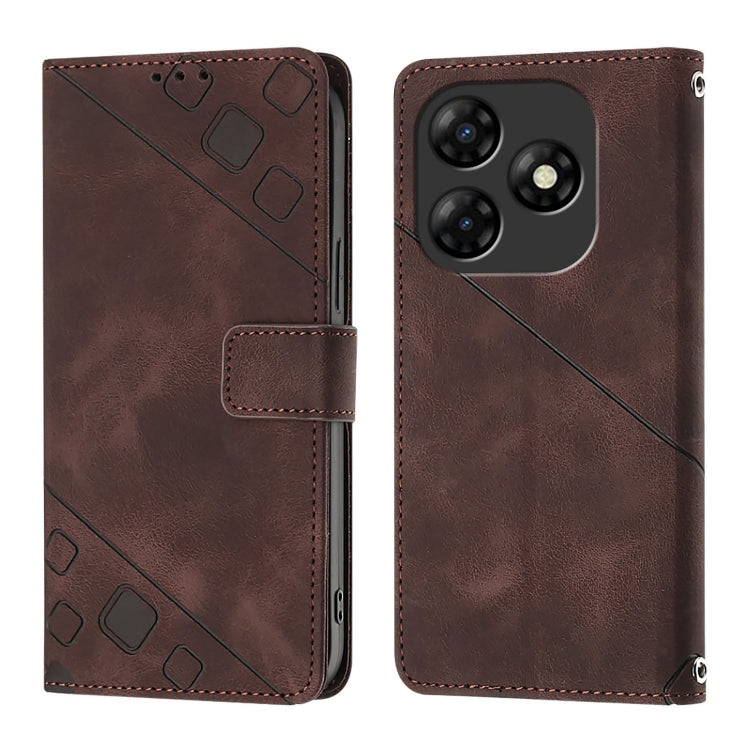 For Itel P55 4G Skin Feel Embossed Leather Phone Case
