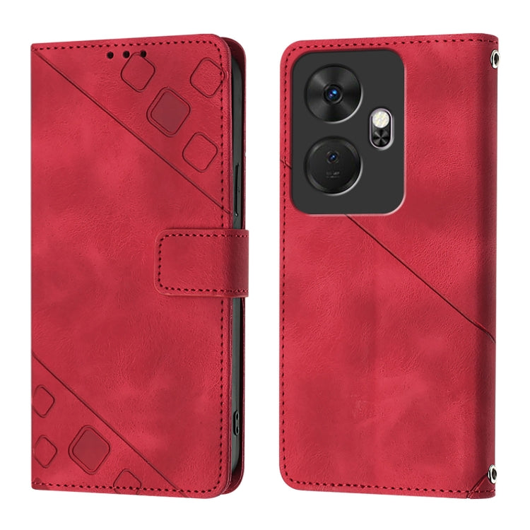 For Itel P55+ Skin Feel Embossed Leather Phone Case
