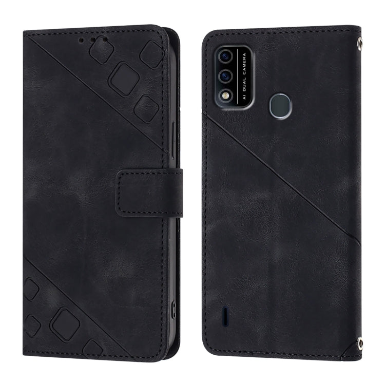 For Itel A48 Skin Feel Embossed Leather Phone Case