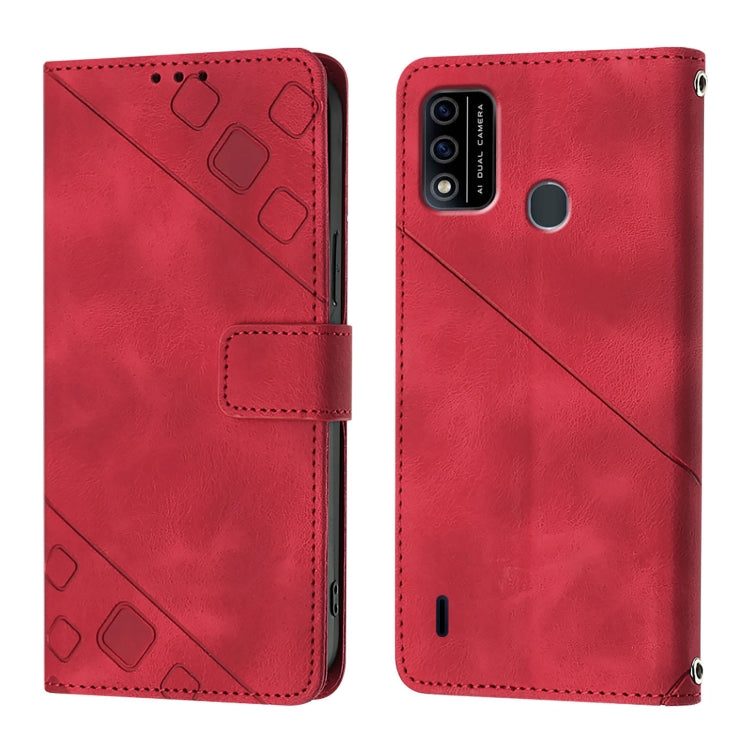 For Itel A48 Skin Feel Embossed Leather Phone Case