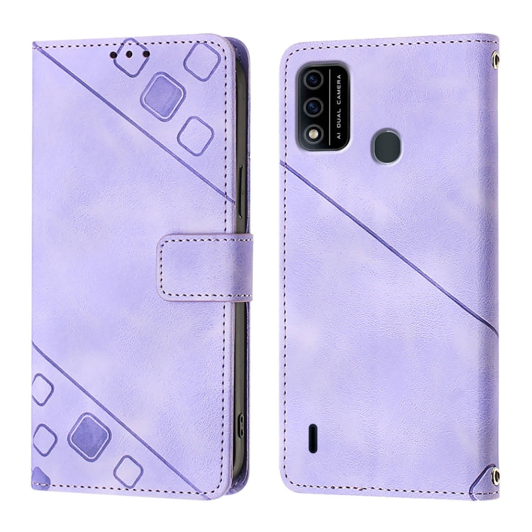 For Itel A48 Skin Feel Embossed Leather Phone Case