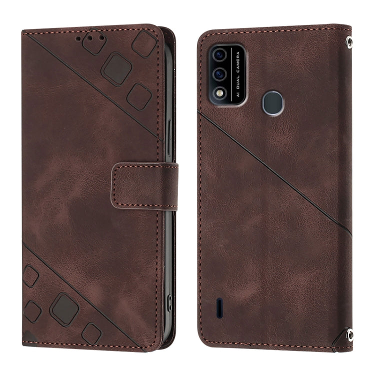 For Itel A48 Skin Feel Embossed Leather Phone Case