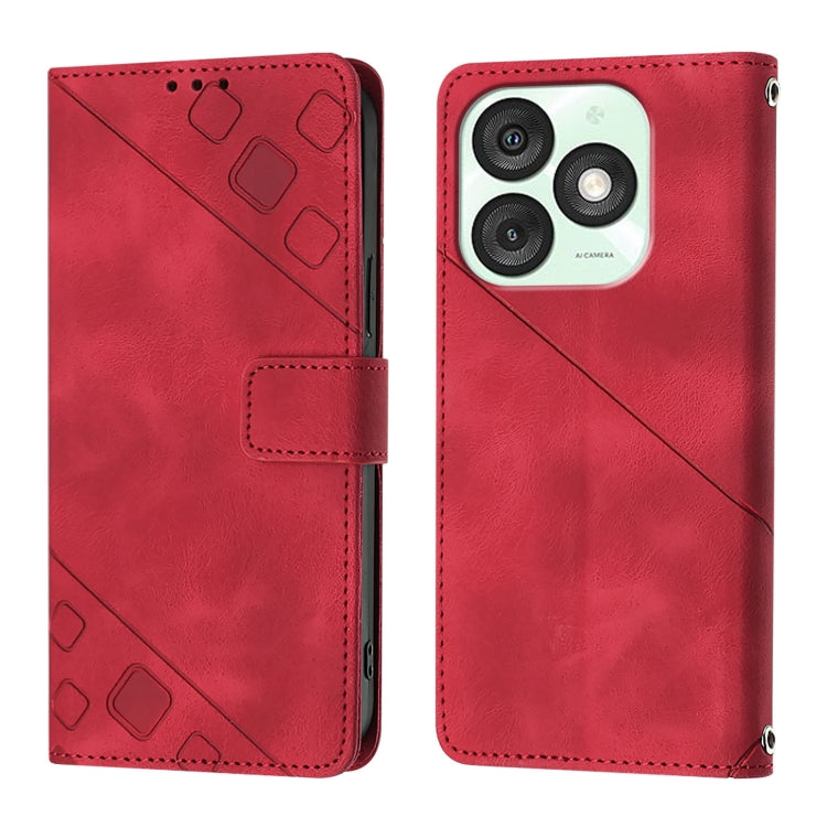 For Itel A50 Skin Feel Embossed Leather Phone Case