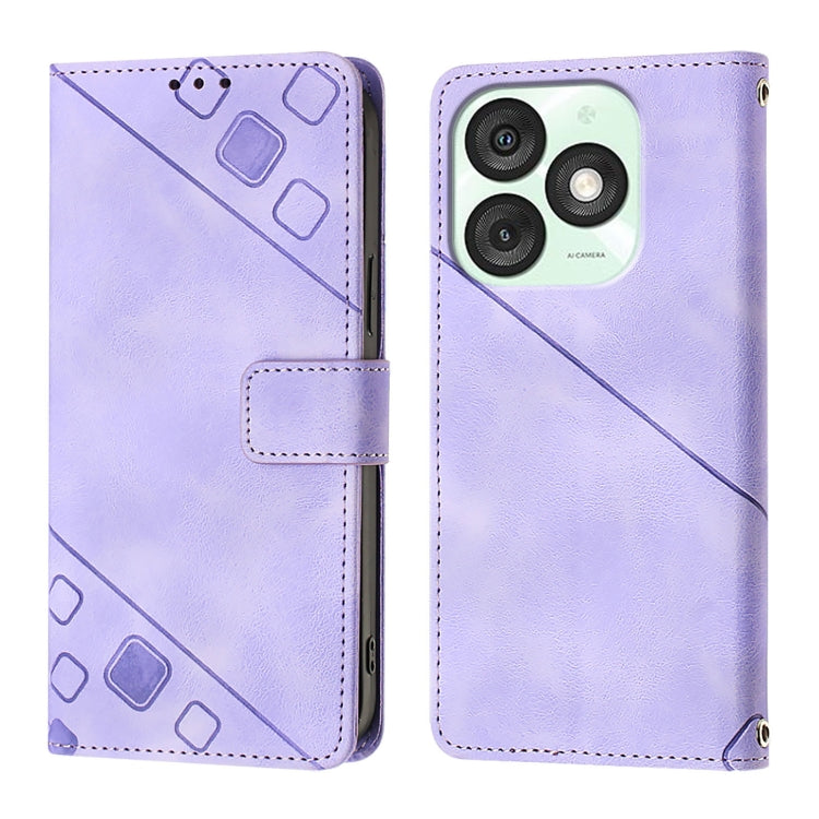 For Itel A50 Skin Feel Embossed Leather Phone Case