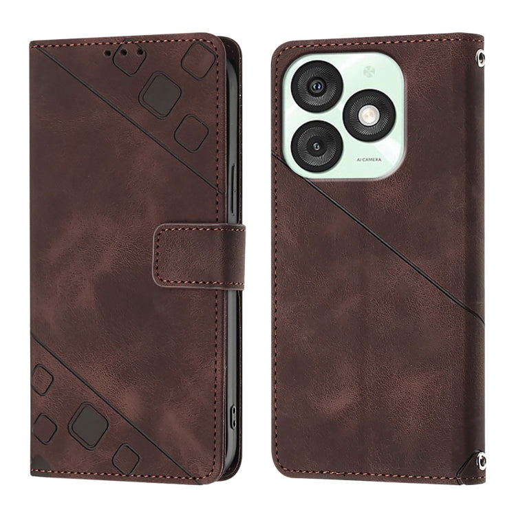 For Itel A50 Skin Feel Embossed Leather Phone Case