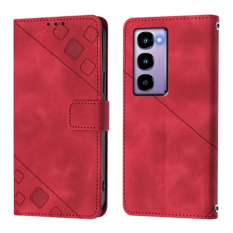 For itel City 100 Skin Feel Embossed Leather Phone Case