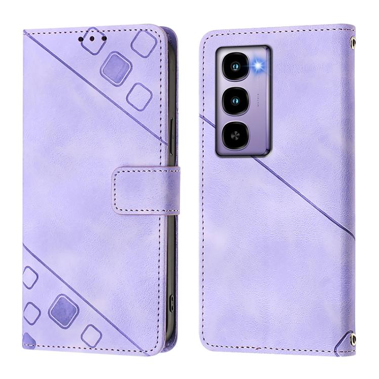 For itel City 100 Skin Feel Embossed Leather Phone Case