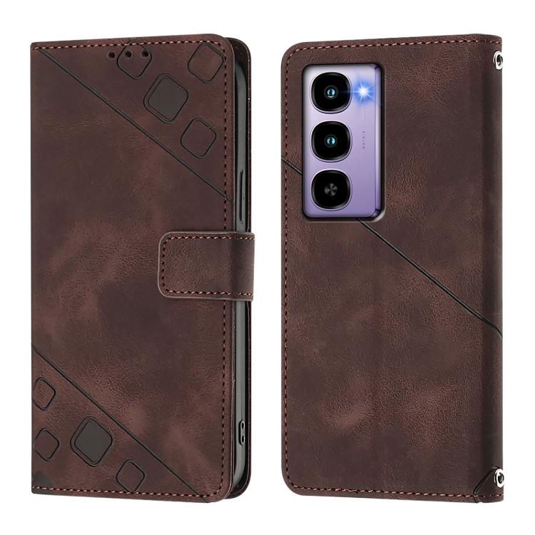 For itel City 100 Skin Feel Embossed Leather Phone Case