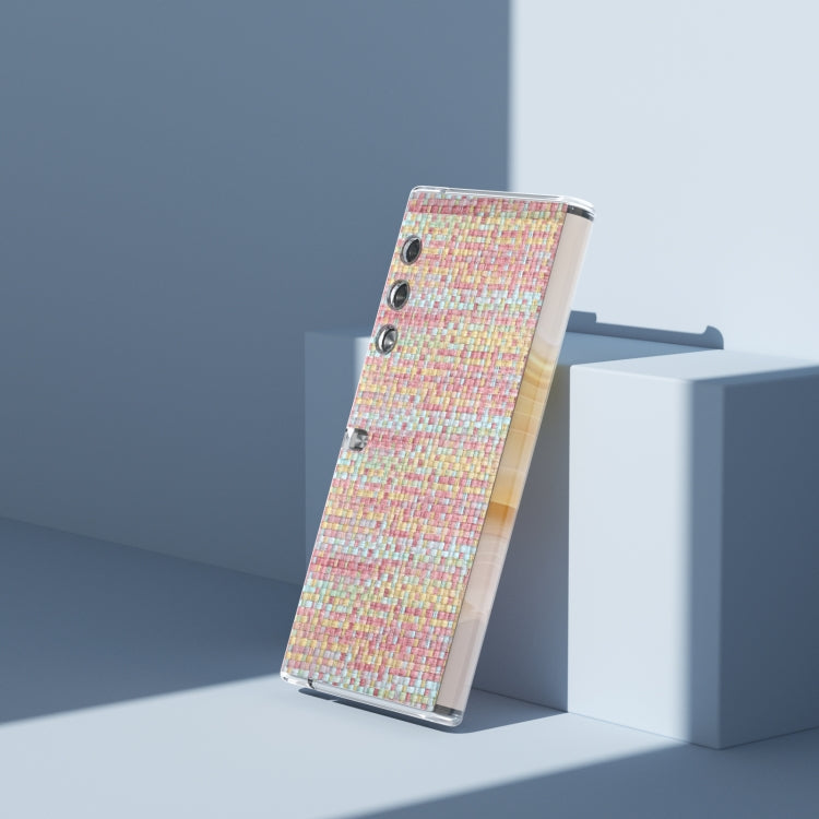 For Honor V Purse Colorful Rhombic Texture Transparent Frame PU Phone Case