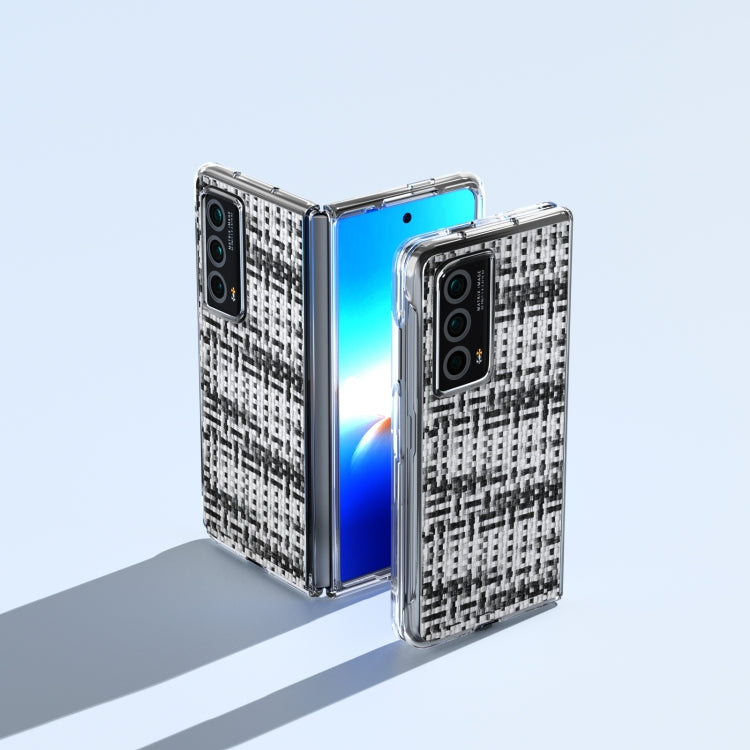 For Honor Magic Vs2 Colorful Rhombic Texture Transparent Frame PU Phone Case