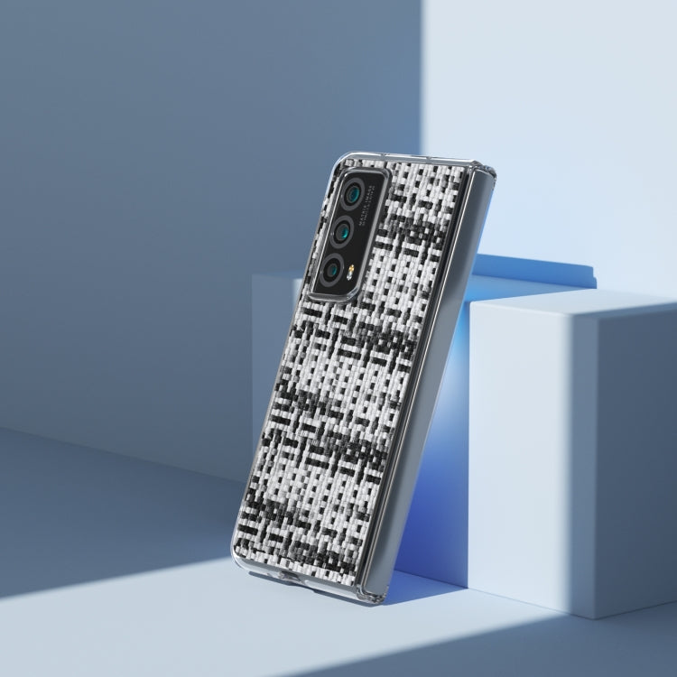 For Honor Magic Vs2 Colorful Rhombic Texture Transparent Frame PU Phone Case