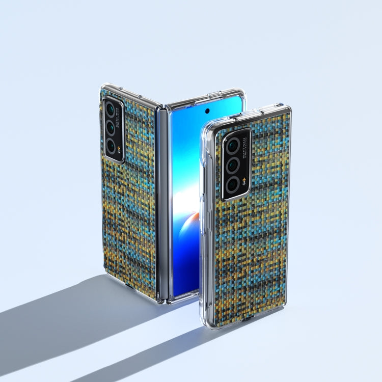 For Honor Magic Vs2 Colorful Rhombic Texture Transparent Frame PU Phone Case