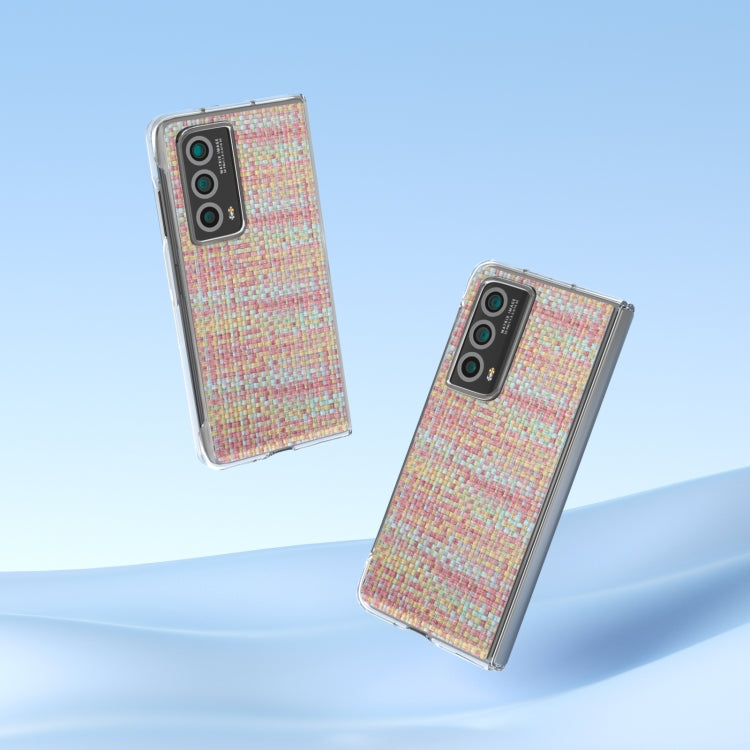 For Honor Magic Vs2 Colorful Rhombic Texture Transparent Frame PU Phone Case