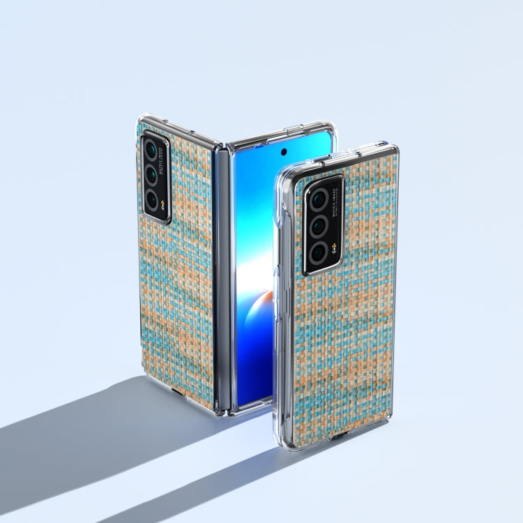 For Honor Magic Vs2 Colorful Rhombic Texture Transparent Frame PU Phone Case