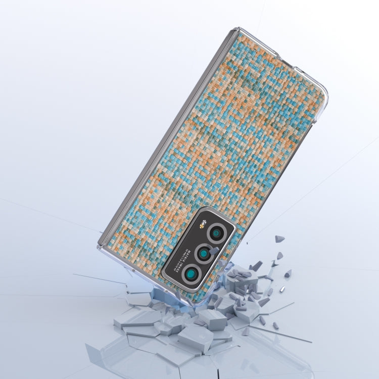 For Honor Magic Vs2 Colorful Rhombic Texture Transparent Frame PU Phone Case