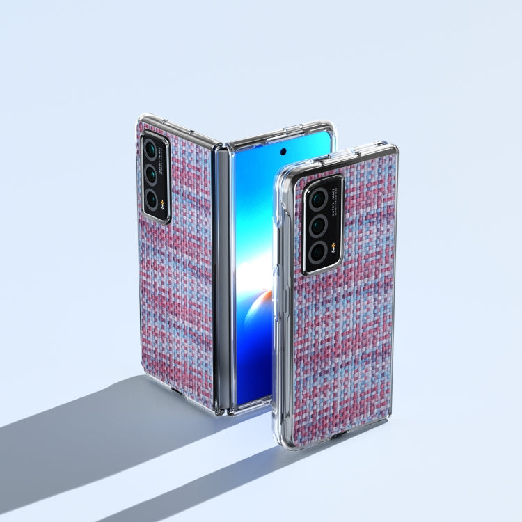 For Honor Magic Vs2 Colorful Rhombic Texture Transparent Frame PU Phone Case