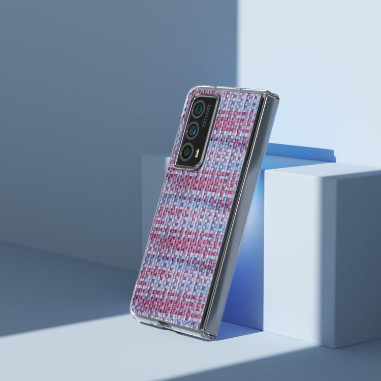 For Honor Magic Vs2 Colorful Rhombic Texture Transparent Frame PU Phone Case