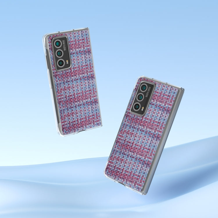 For Honor Magic Vs2 Colorful Rhombic Texture Transparent Frame PU Phone Case