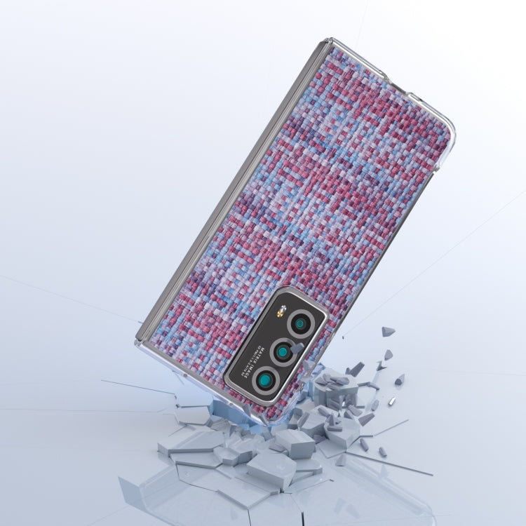For Honor Magic Vs2 Colorful Rhombic Texture Transparent Frame PU Phone Case