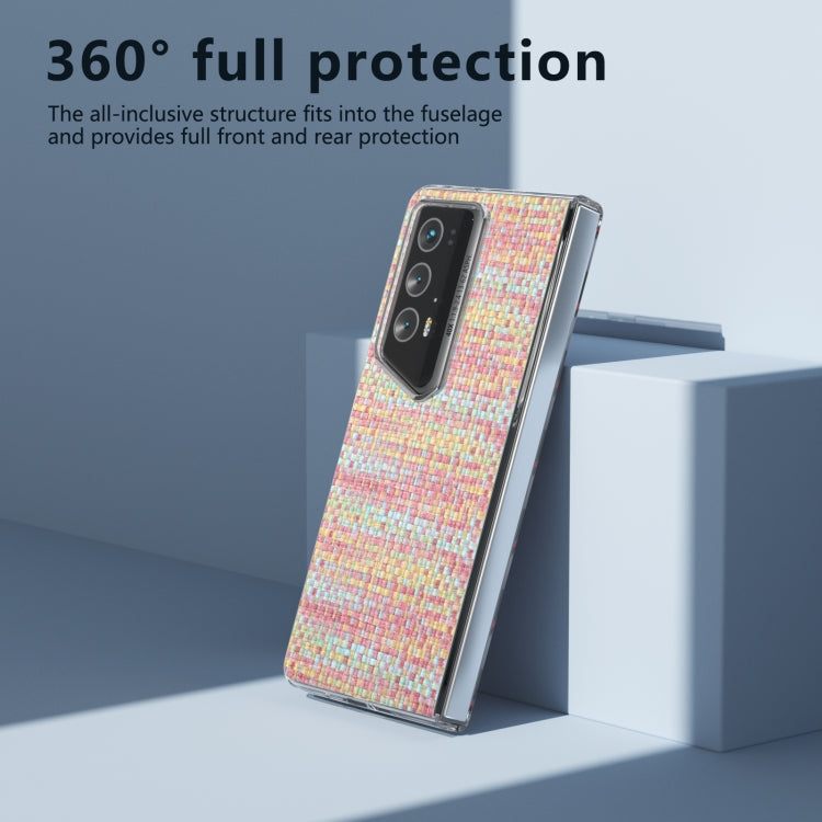 For Honor Magic V2 RSR Porsche Design Colorful Rhombic Texture Transparent Frame PU Phone Case