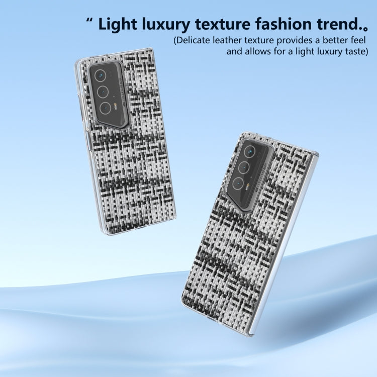 For Honor Magic V2 RSR Porsche Design Colorful Rhombic Texture Transparent Frame PU Phone Case