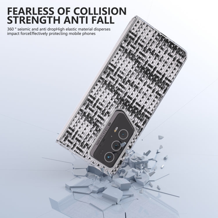 For Honor Magic V2 RSR Porsche Design Colorful Rhombic Texture Transparent Frame PU Phone Case