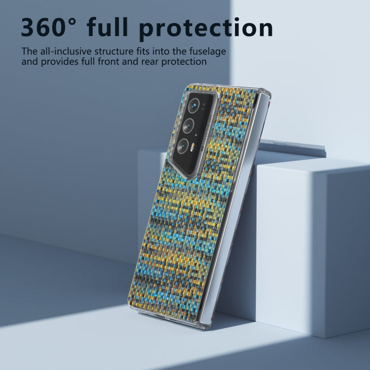For Honor Magic V2 RSR Porsche Design Colorful Rhombic Texture Transparent Frame PU Phone Case