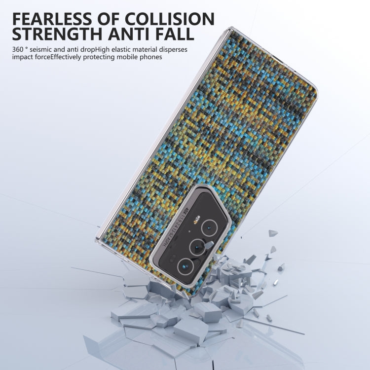 For Honor Magic V2 RSR Porsche Design Colorful Rhombic Texture Transparent Frame PU Phone Case