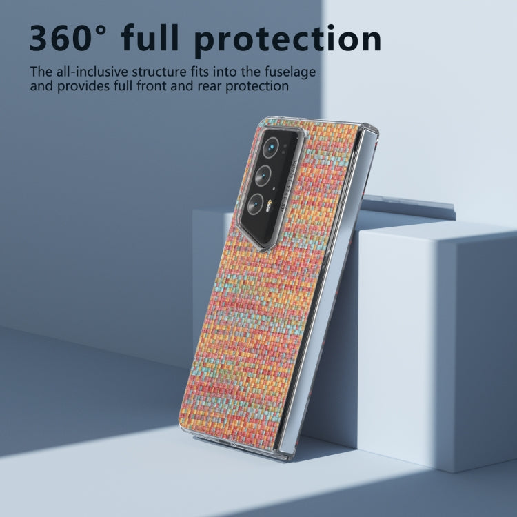 For Honor Magic V2 RSR Porsche Design Colorful Rhombic Texture Transparent Frame PU Phone Case