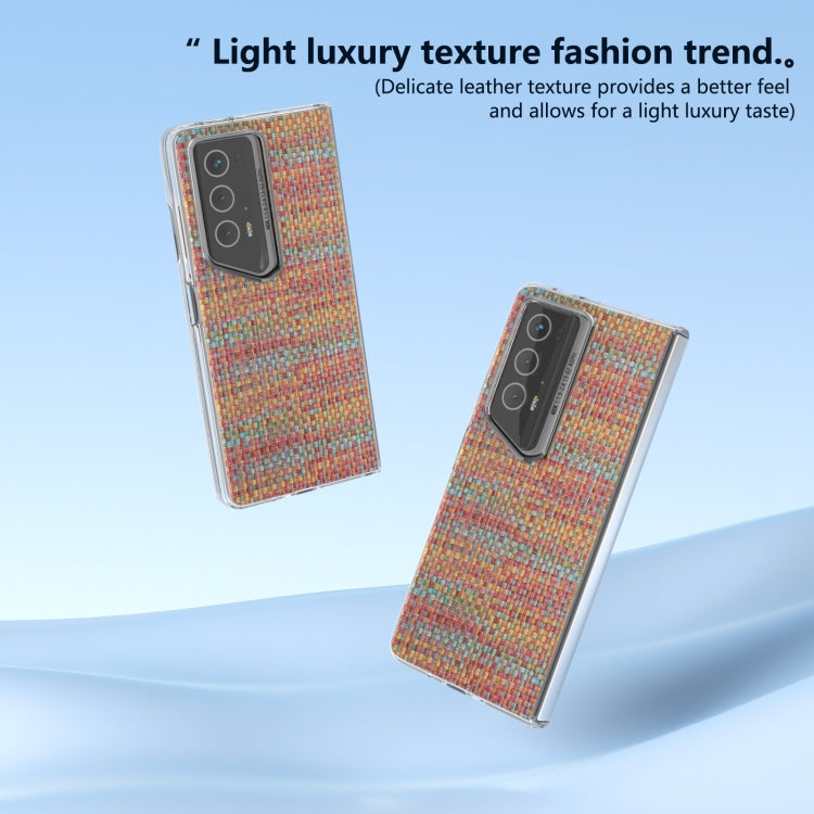 For Honor Magic V2 RSR Porsche Design Colorful Rhombic Texture Transparent Frame PU Phone Case