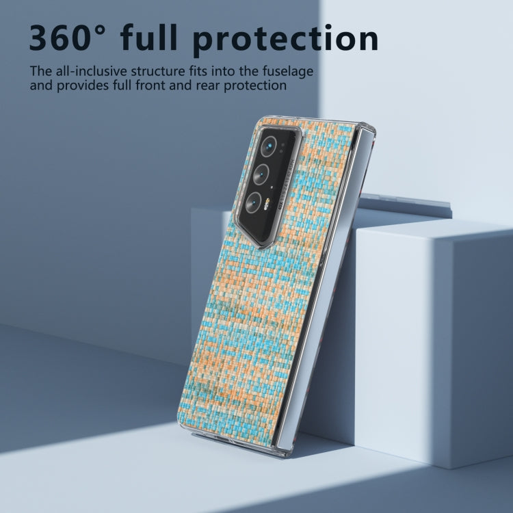 For Honor Magic V2 RSR Porsche Design Colorful Rhombic Texture Transparent Frame PU Phone Case