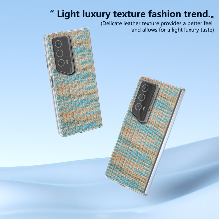 For Honor Magic V2 RSR Porsche Design Colorful Rhombic Texture Transparent Frame PU Phone Case