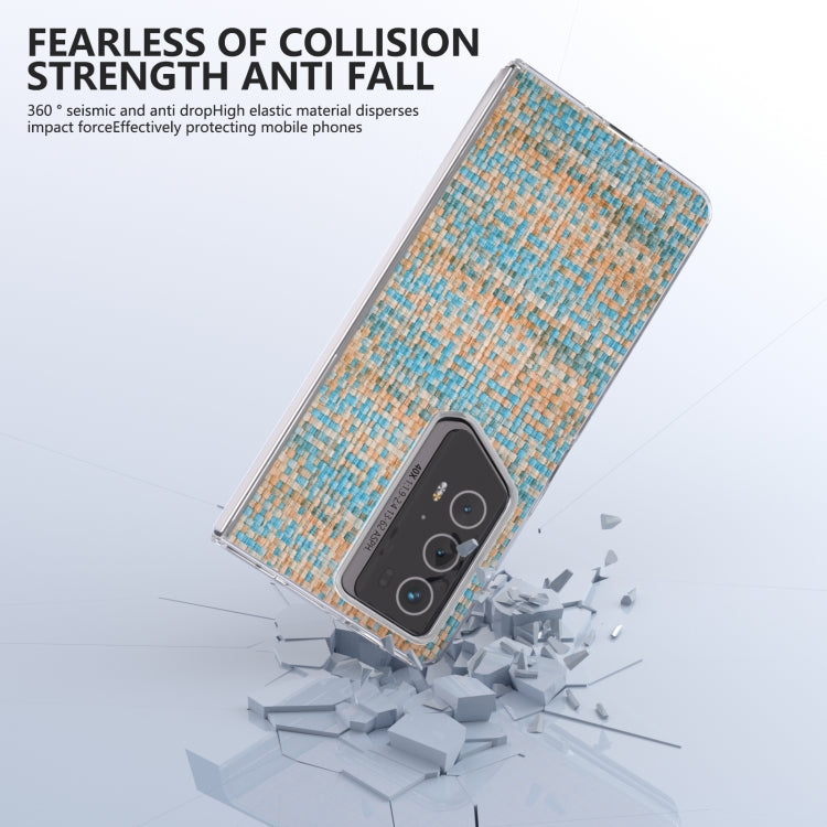 For Honor Magic V2 RSR Porsche Design Colorful Rhombic Texture Transparent Frame PU Phone Case