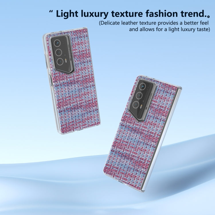 For Honor Magic V2 RSR Porsche Design Colorful Rhombic Texture Transparent Frame PU Phone Case