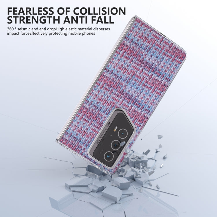 For Honor Magic V2 RSR Porsche Design Colorful Rhombic Texture Transparent Frame PU Phone Case
