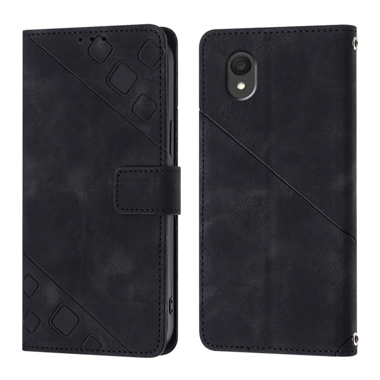 For TCL 201 Skin Feel Embossed Leather Phone Case