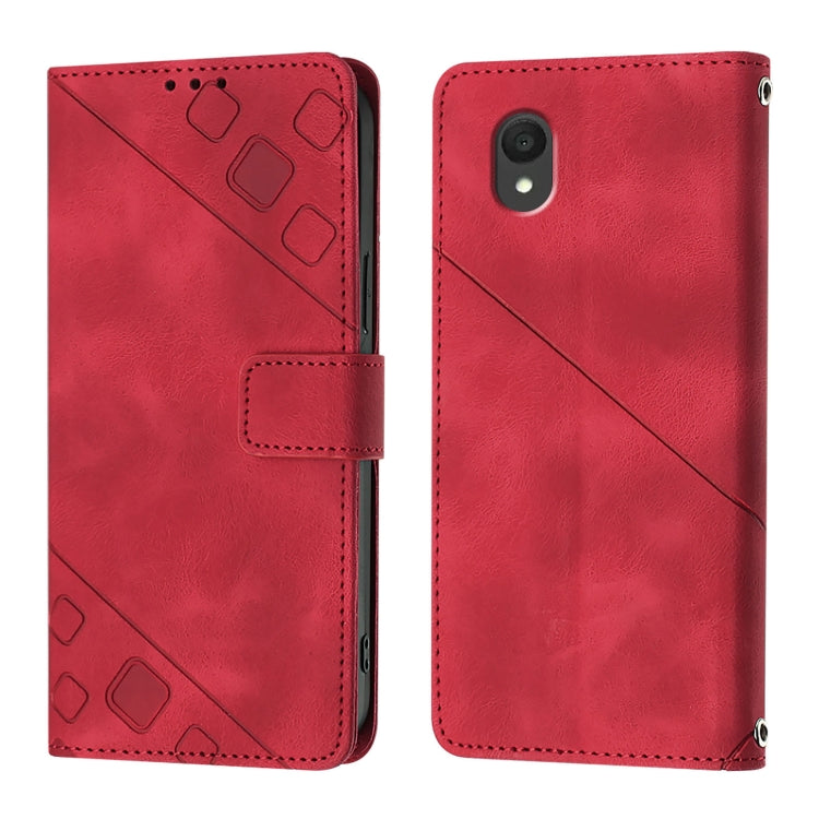 For TCL 201 Skin Feel Embossed Leather Phone Case