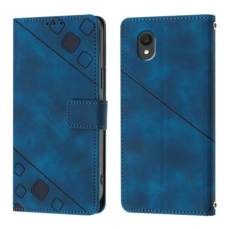 For TCL 201 Skin Feel Embossed Leather Phone Case