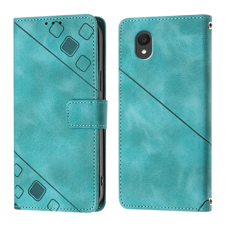 For TCL 201 Skin Feel Embossed Leather Phone Case
