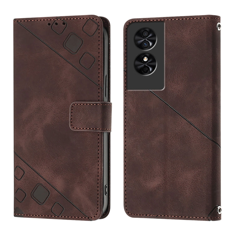 For TCL 50 SE Skin Feel Embossed Leather Phone Case