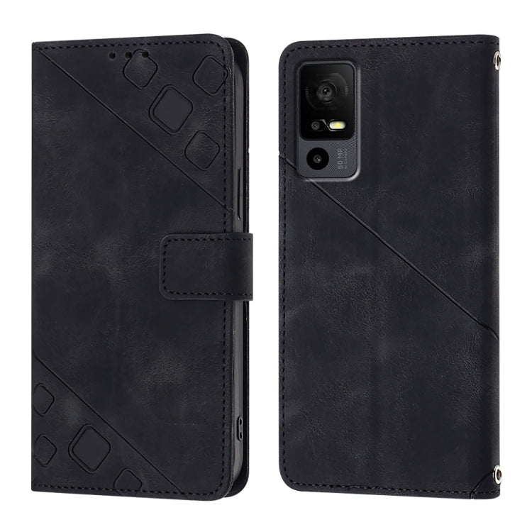 For TCL 40 R 5G Skin Feel Embossed Leather Phone Case