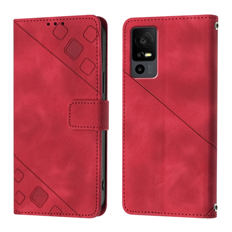 For TCL 40 R 5G Skin Feel Embossed Leather Phone Case