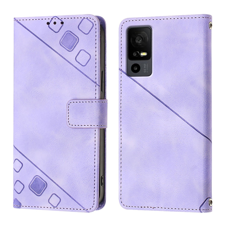 For TCL 40 R 5G Skin Feel Embossed Leather Phone Case