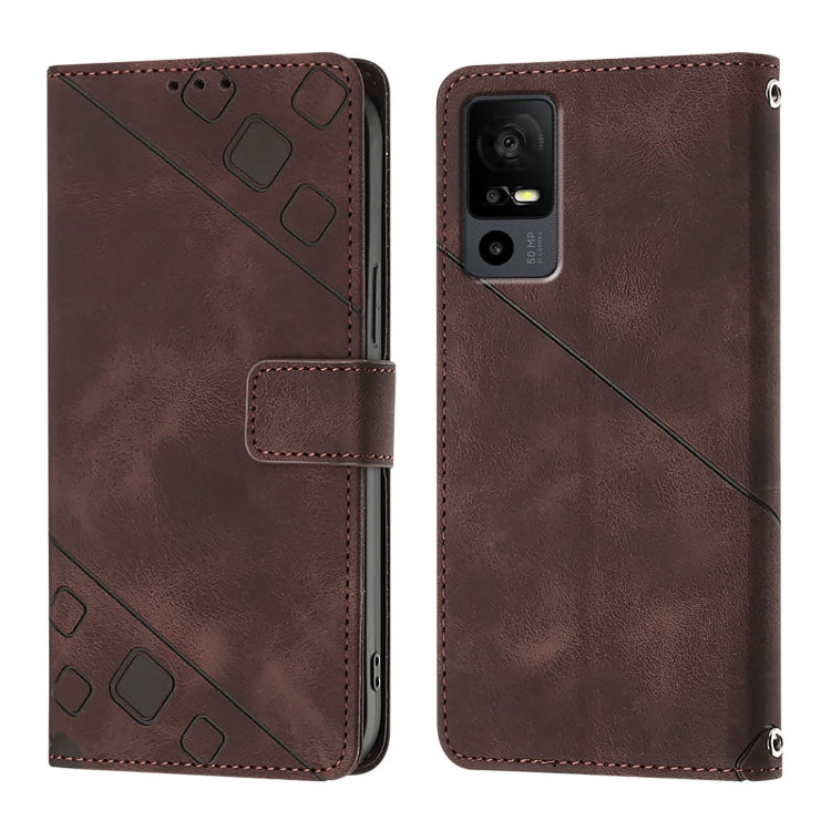 For TCL 40 R 5G Skin Feel Embossed Leather Phone Case