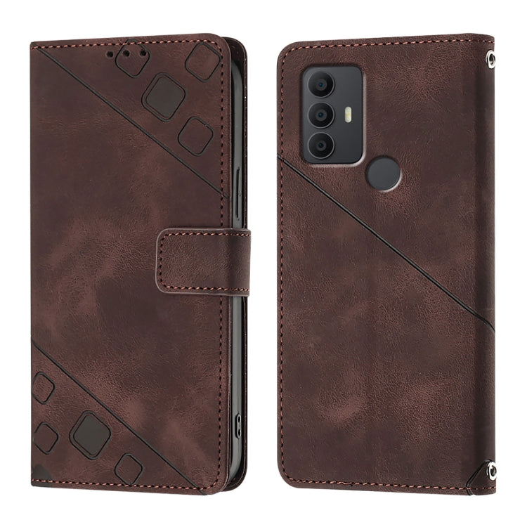 For TCL 305 / 306 / 30 SE-AL02 Skin Feel Embossed Leather Phone Case