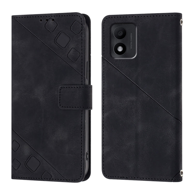 For TCL 303 Skin Feel Embossed Leather Phone Case