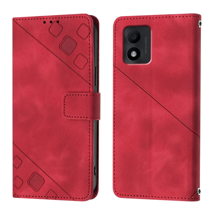 For TCL 303 Skin Feel Embossed Leather Phone Case