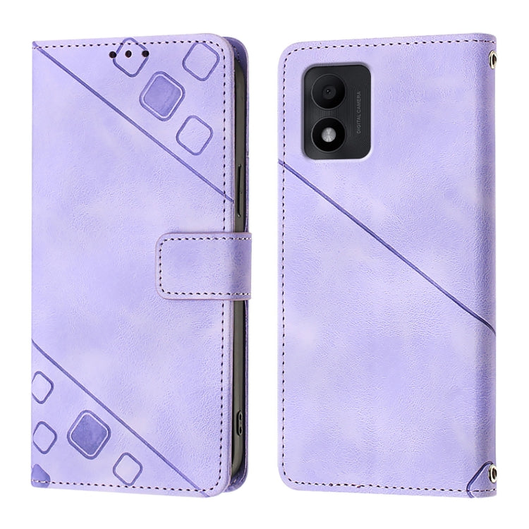 For TCL 303 Skin Feel Embossed Leather Phone Case