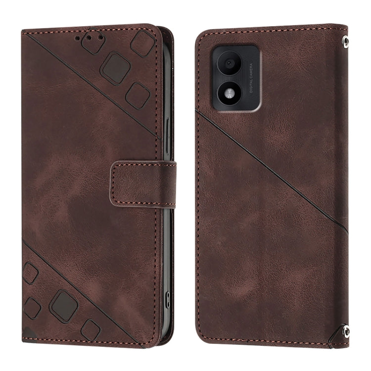 For TCL 303 Skin Feel Embossed Leather Phone Case