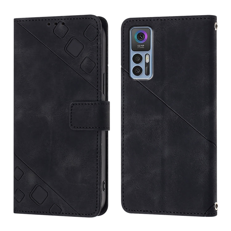 For TCL 30 5G Skin Feel Embossed Leather Phone Case